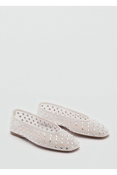 MANGO Woman Taş detaylı file ayakkabı