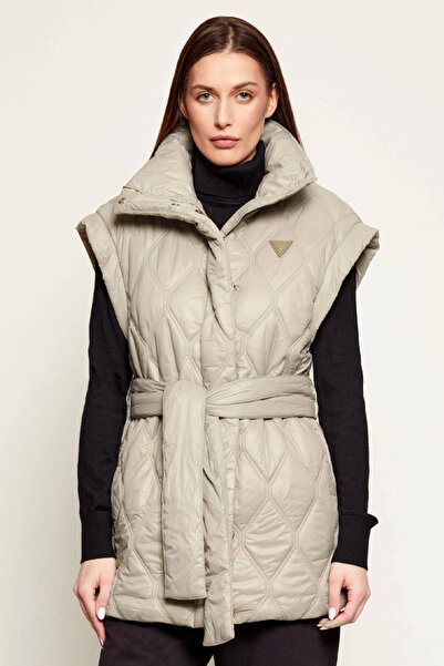 Guess Hilma Kolsuz Şişme Kadın Bej Yelek V6RN01WL832-G1O3