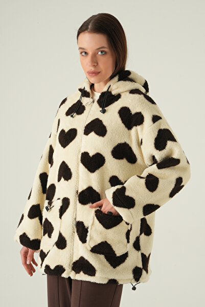 Rays 3120A Плюшевий пальто з передніми кишенями, бежевий