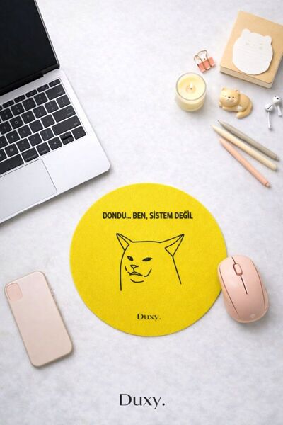 Duxy Espirili Kauçuk Mouse Pad, 19 cm, Kaymaz Taban, Ev Ofis Oyun için Rahat ...