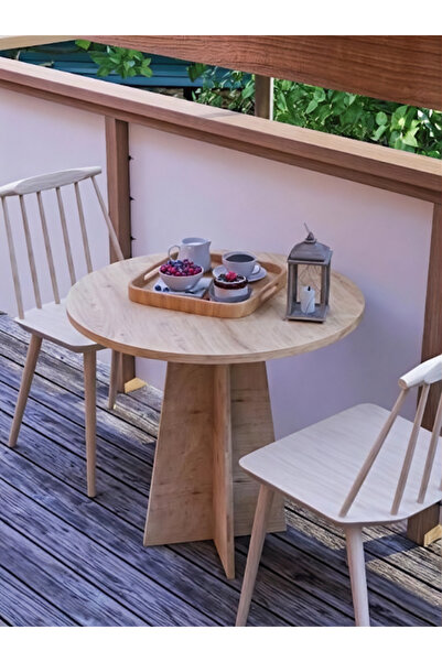 HMC DECOR Modern 60cm Yuvarlak Yemek Masası-Balkon Masası-Mutfak Masası Safir...