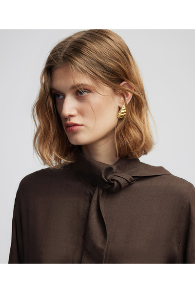 İpekyol Fular aksesuarlı ekose desen gömlek