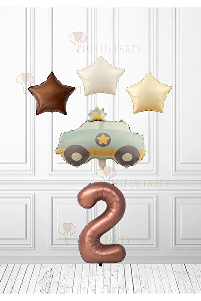 LOTUS PARTY Κρέμα Καφέ Αστέρι Κρέμα Αστέρι Μπαλόνι Μπλε Χρώμα Μπαλόνι Αστυνομ...