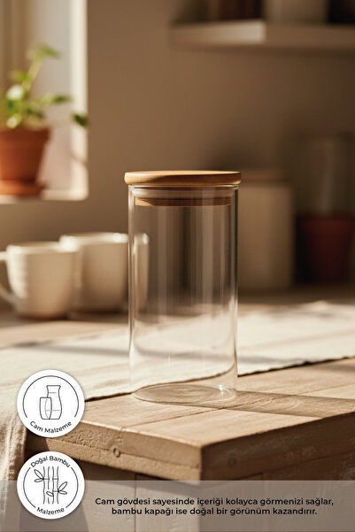 Bambum Bolla Cam Saklama Kabı Orta B0047