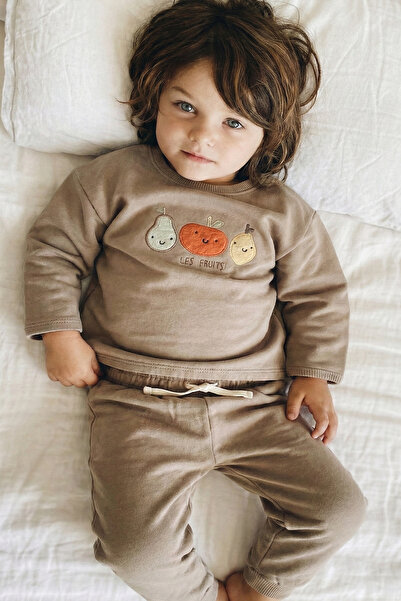 Cigit Sweatshirt Set 1-5 Years Old S Mink