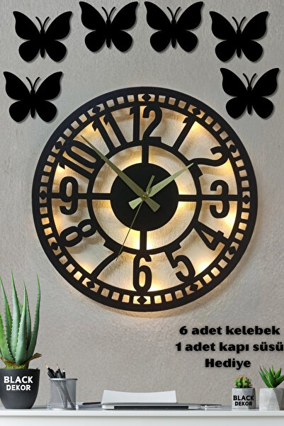 Blackdekor 40 Cm Klasik Modern Duvar Saati, Şık Duvar Saati, Kare Desenli Duv...