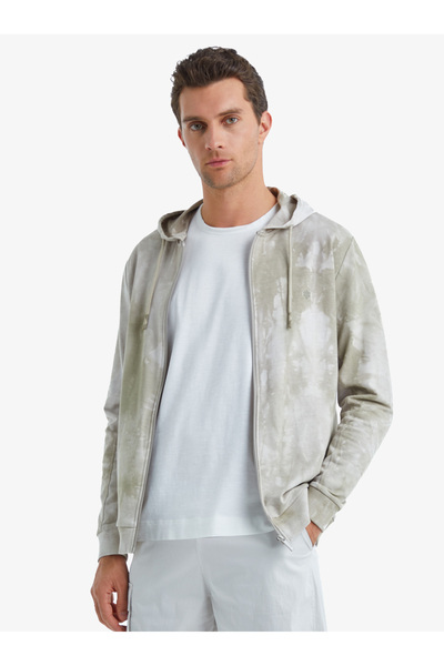 Blackspade Чоловічий зелений капюшонний світшот з блискавкою 40504