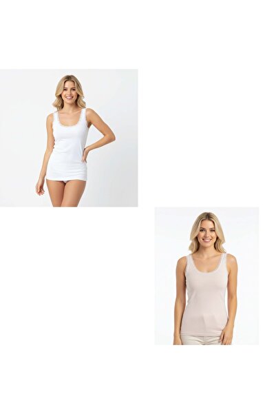 BONBON حزمة من قطعتين من القميص الداخلي BB2162 للنساء مع دانتيل زخرفي وحزام س...