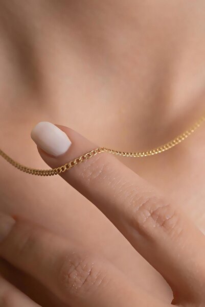 Bayar Gold 14 Ayar Altın Kalın Gurmet  Zincir Kolye 2 mm