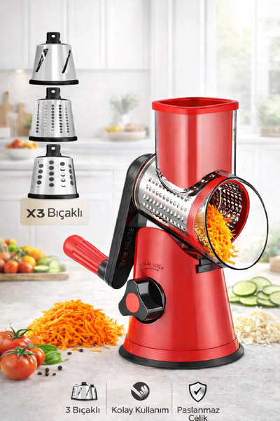 Berdina Home 3 شفرات مقبض قطاعة الخضار المطبخ طبل الجبن الجوز الجوز طاحونة مب...