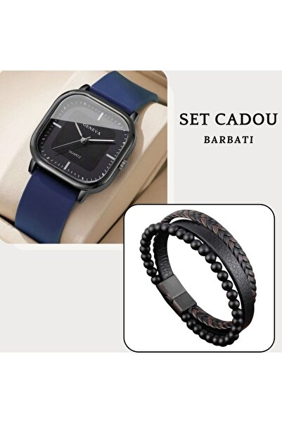 Geneva Set cadou cu ceas și brățară din piele