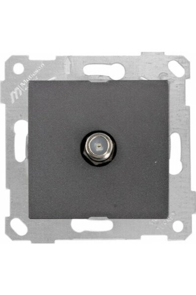 Mutlusan RİTA SAT PRİZİ F DİŞİ KONNEKTÖRLÜ BLİSTERLİ ANTRASİT