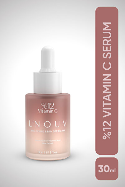 LNOUV %12 Vitamin C Serum 30 ml | Niacinamide, Hyaluronic Acid, Rice Extract