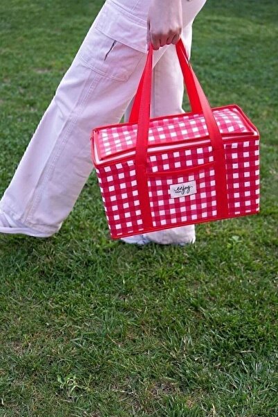 ALAS Geantă Termo Lux pentru Picnic Roșu în carouri 35 x 20 x 20 cm