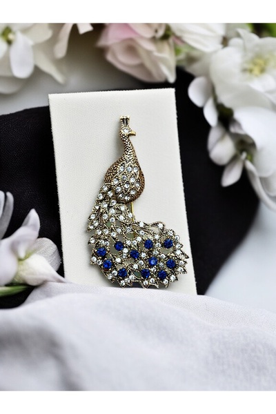 FAYRA ACCESSORIES Tavuskuşu Motif İğne Yaka Broş