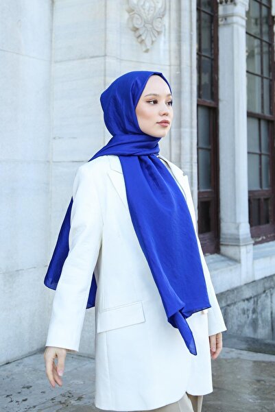Hint İpek Single Color Voile Shawl Cobalt Blue Vualv01-13