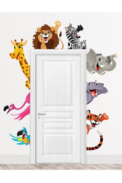 Tilki Dünyası Decorative Forest Animals Door Edge and Wall Sticker Set