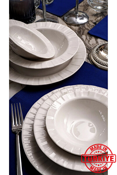 Heda Porselen Zümrüt طقم عشاء بورسلين 18 قطعة 6 أشخاص