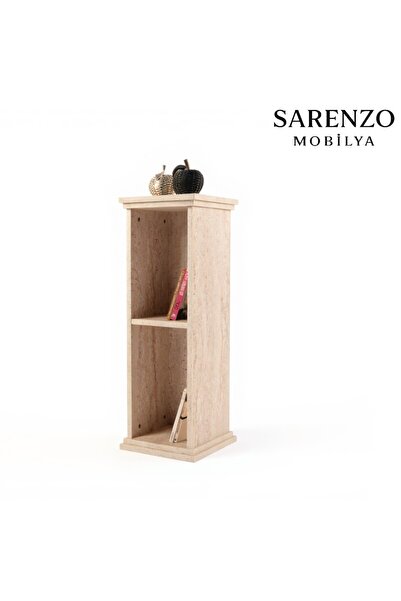 Sarenzo Traverten Çok Amaçlı Yan Sehpa Kitaplık Dekor Sehpa