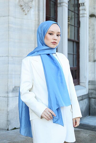 Hint İpek Tek Renk Vual Şal Mavi VUALV01-11