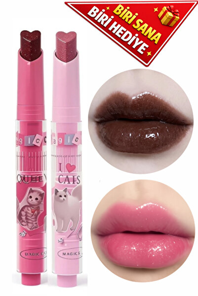 magic casa Kalp Uçlu Ruj Seti – Simli Cam Parlak Görünüm