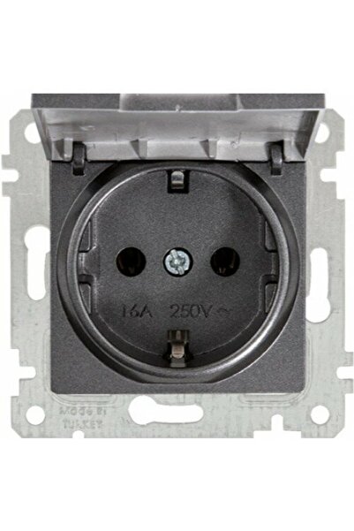 Mutlusan RİTA FÜME KAPAKLI TOP.LI PRİZ (MKZ)