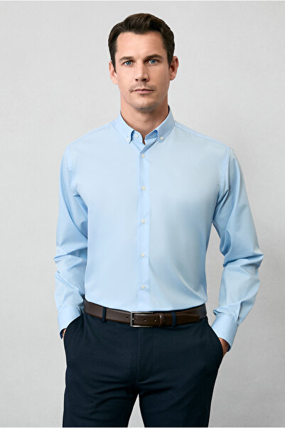 Kiğılı Cămașă din bumbac fără călcat, cu mânecă lungă, cu ajustare normală