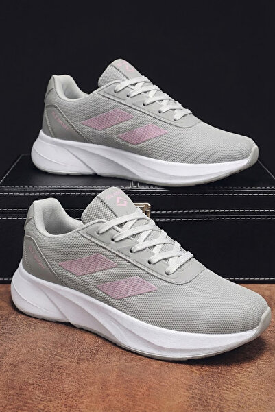 SOLAZER Дамски модни ортопедични маратонки Сиви спортни обувки