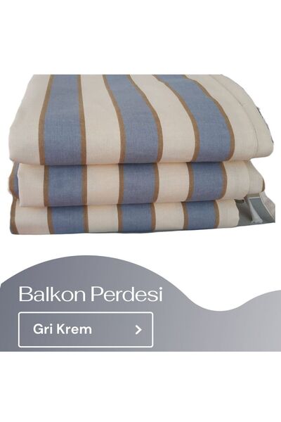 AŞİYAN Çizgili Balkon Perdesi Kalın Kumaş