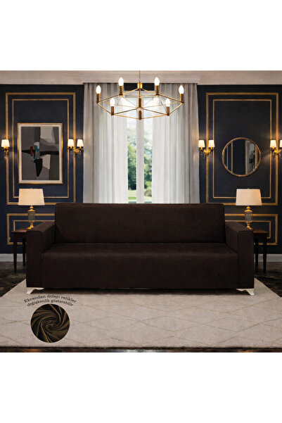 Akbal Home İtalyan Süet 3 Kişilik Klasik Koltuk Örtüsü Lastikli Tüm Giydirme ...