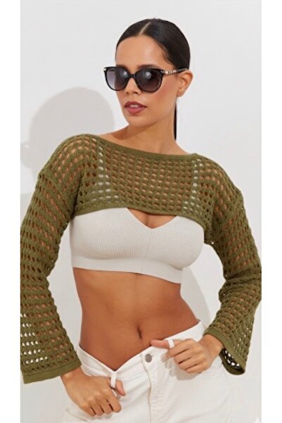 Be Best Kadın Haki Ajurlu Bolero BE299