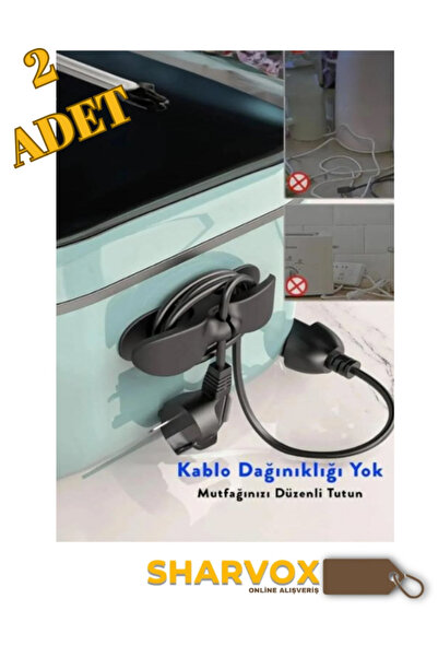 Sharvox 2 li Yapışkanlı Kablo Sabitleyici Düzenleyici – Çok Amaçlı Kablo Tutu...