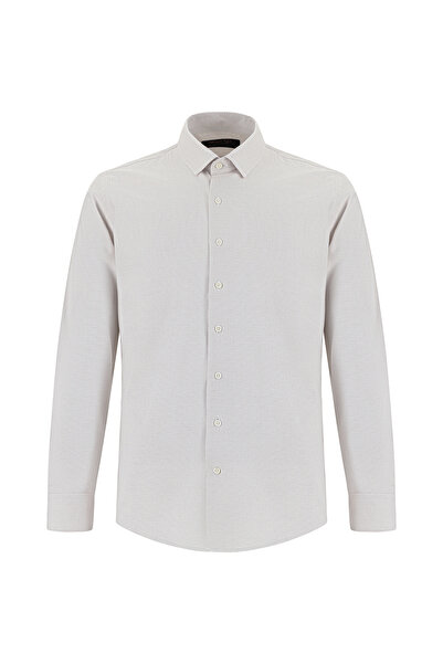 Abdullah Kiğılı Uzun Kol Slim Fit Dar Kesim Klasik Desenli Pamuk Gömlek