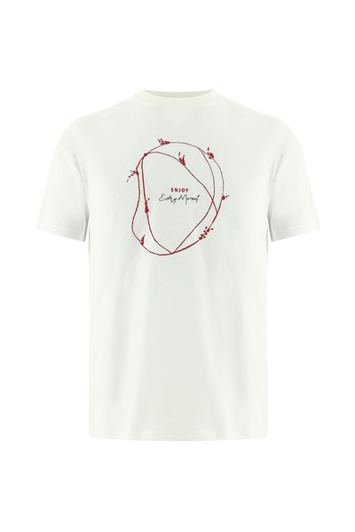 Abdullah Kiğılı Βαμβακερό μπλουζάκι με στάμπα και λαιμόκοψη ποδηλάτου, κανονι...