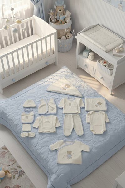 Cherub Baby طقم ملابس أطفال حديثي الولادة مكون من 10 قطع بتصميم باندا بوي مخط...