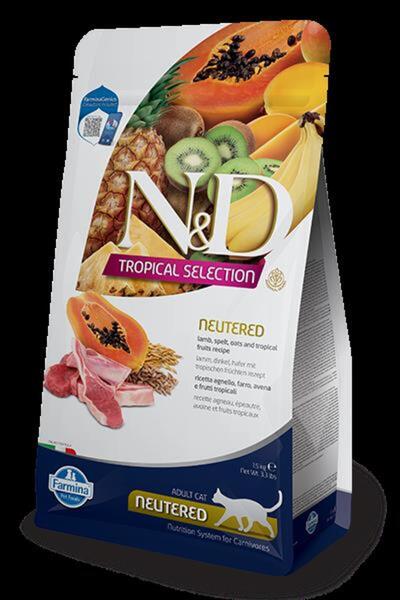 N&D Tropical Kuzu Etl, Kılçıksız Buğday ve Tropikal Meyveli Kısır Kedi Maması...