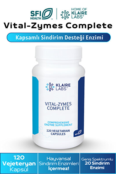 Klaire labs Vital-Zymes Complete – Sindirim Enzimleri - 120 Vejetaryen Kapsül