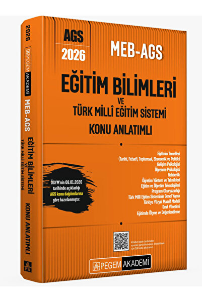 Pegem Akademi Yayıncılık 2026 MEB AGS Eğitim Bilimleri ve Türk Milli Eğitim S...