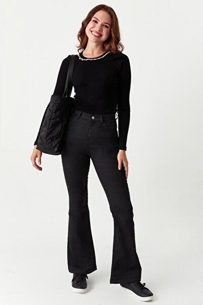 Select Moda Blugi skinny evazați spaniole pentru femei
