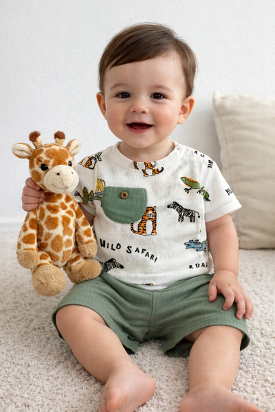 bebekyol Safari Baskılı Yazlık Takım