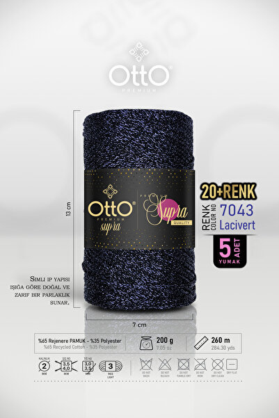 Otto Преміум Simli Supra - Синій - Пакет з 5 штук - 3 мм/200 г/260 м - Сумка ...