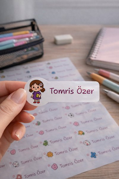 deer art School Label for Pen and Notebook - Cute Nile Figure - 237 Pieces - Name Writable Sticker