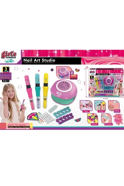 divendi-ro Set mini manichiură salon cu 3 markere și accesorii pentru o manic...