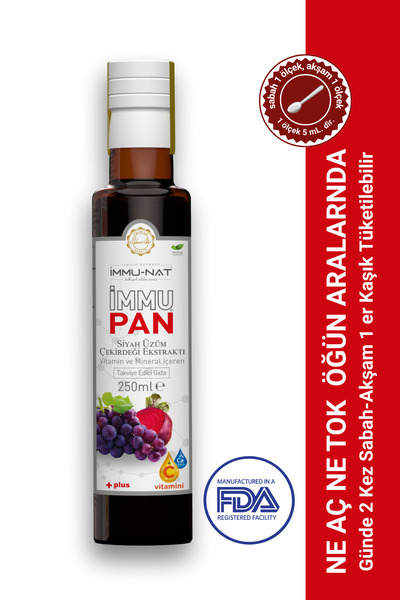 İmmu-Nat İmmupan Kırmızı Pancar Ve Siyah Üzüm Çekirdeği Vitamin/Mineral İçere...