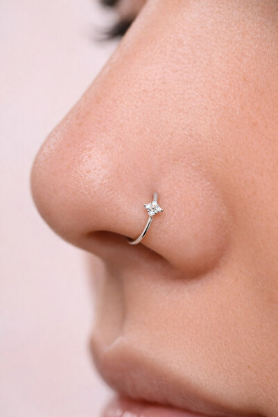 Sacce Scarves&Accessories 925 Ayar Mini Kutup Yıldızı Hızma Halka Model