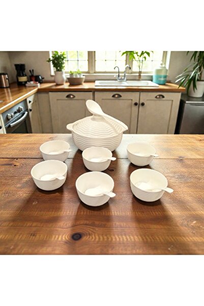 AR HOME طقم شوربة من البورسلين مكون من 15 قطعة - يكفي 6 أشخاص