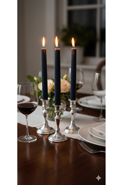 Gizemli Home 3 Lü Antik Sütun Şamdan Mum