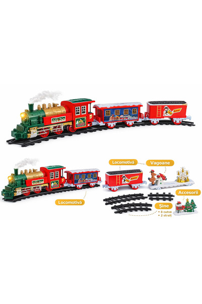 OEM Set tren electric Santa Express, 104 cm, multicolor, 5 ani+