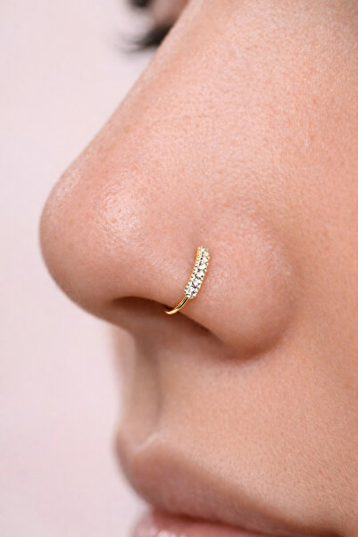 Sacce Scarves&Accessories Gold Renkli 925 Ayar Gümüş Taşlı Halka Hızma