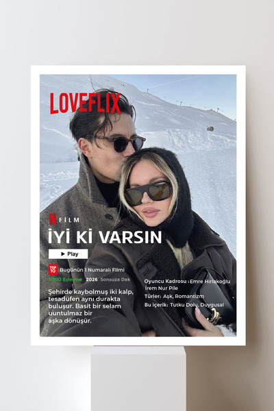 Artollia Tablo Kişiye Özel Loveflix Çerçeveli Duvar Tablosu – Sevgililer Günü...